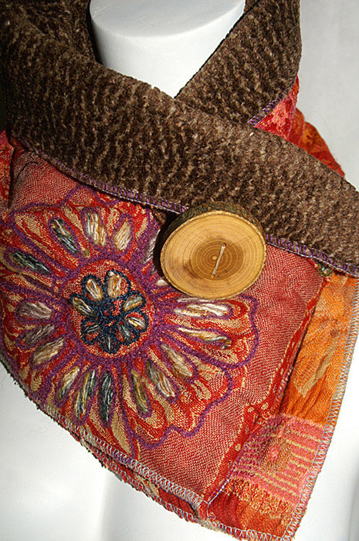 Flower Burst Upcycled Neckwarmer - One-of-a-Kind - 
 - 1
