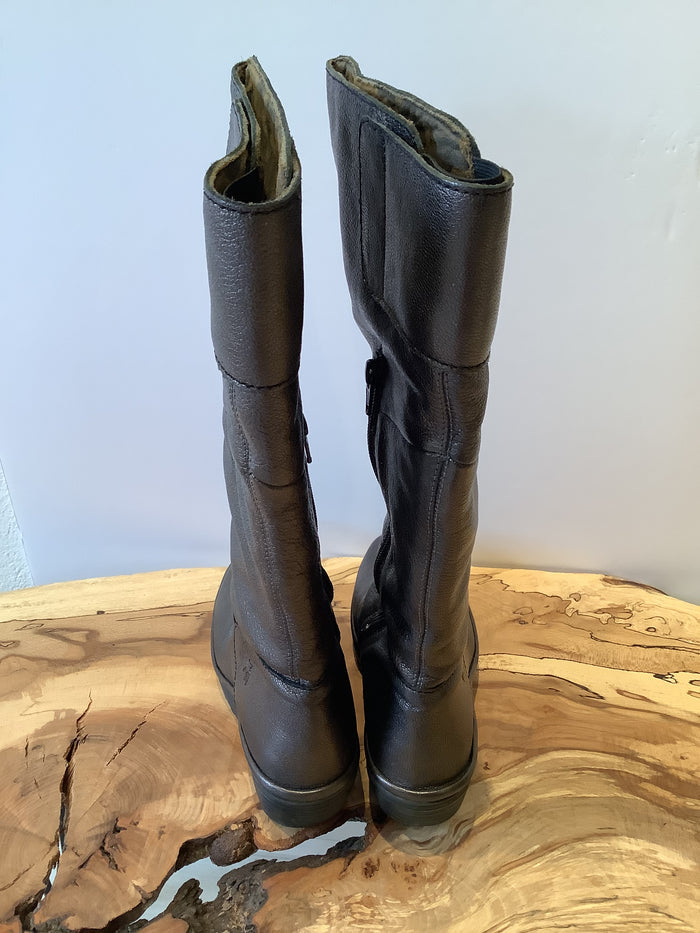 Fly London Brown Wedge Knee Boot Size 5 (New)