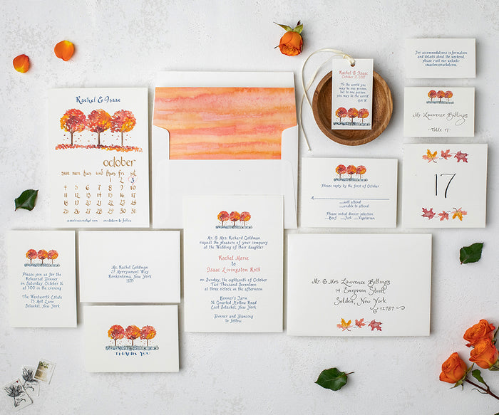 Foliage Trees wedding invitation