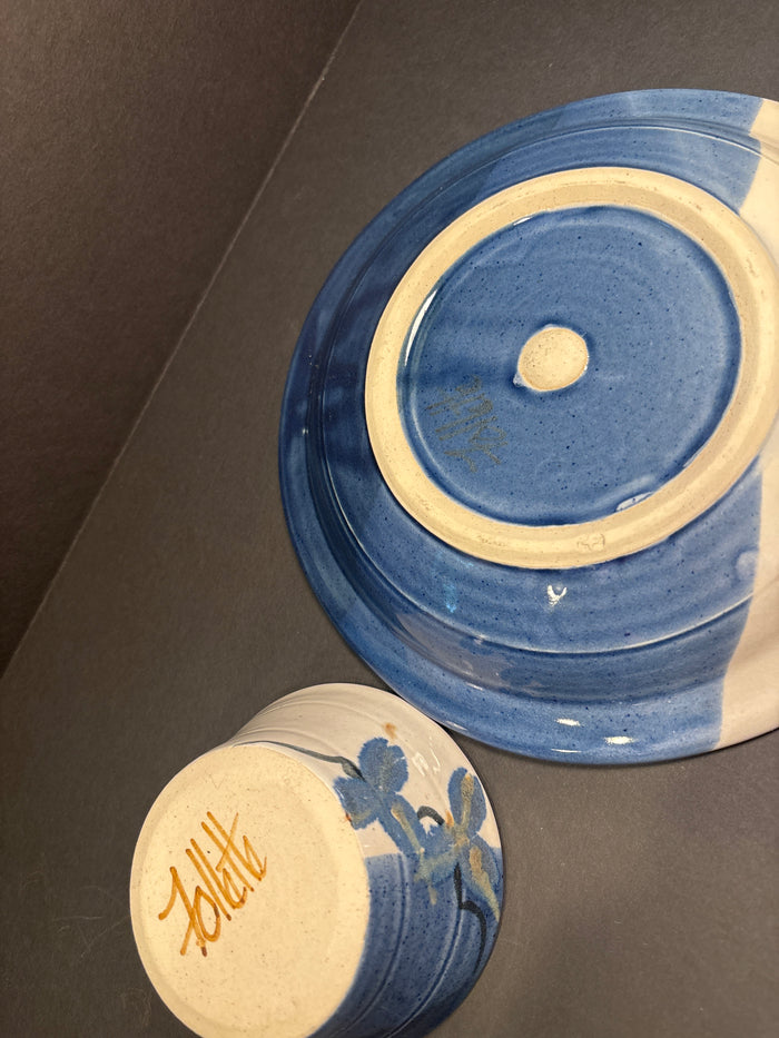 Follette Pottery Serving Set; Signed