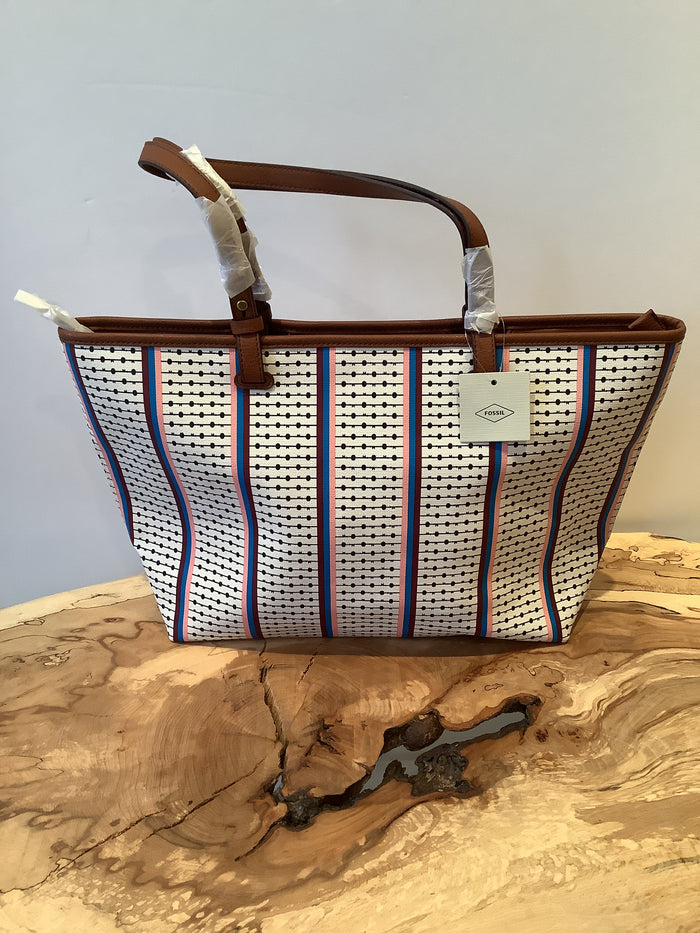 Fossil Multi Stripe Canvas Handbag New £109