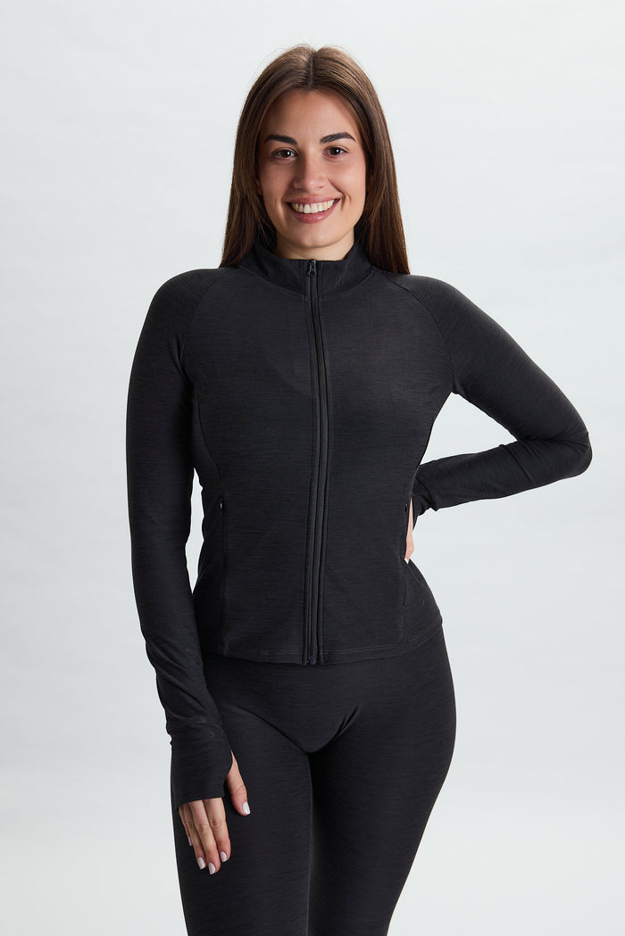 FUSION JACKET MELANGE BLACK