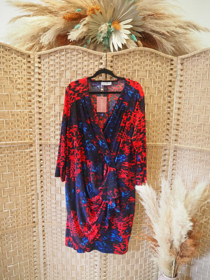 Gallery Red Animal Dress Size 20