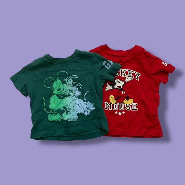 gap set of 2 mickey tees 6-12m