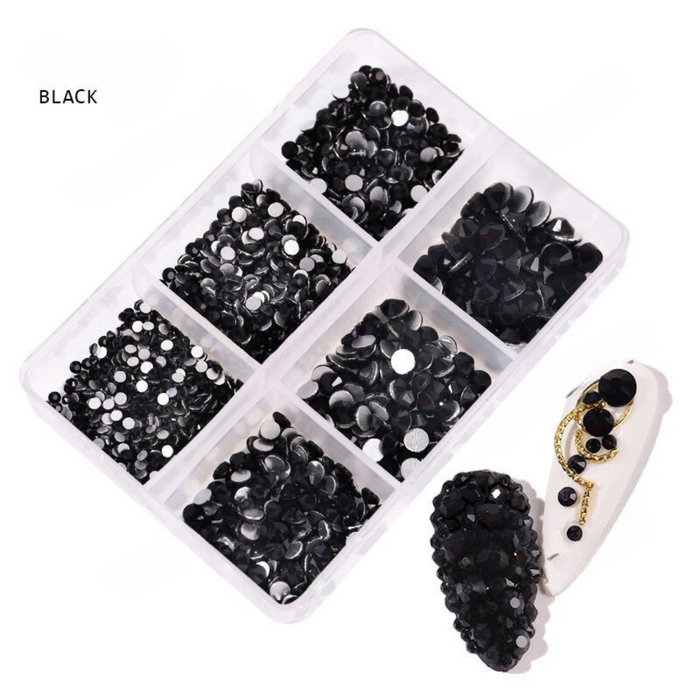 Gemini 6 pk Rhinestone Box | Black