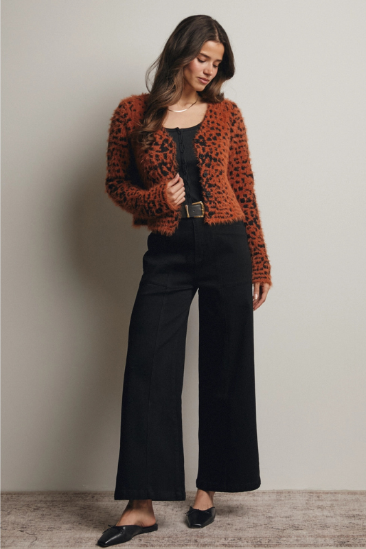 Gia Wide Leg Black Denim