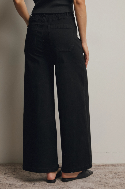 Gia Wide Leg Black Denim