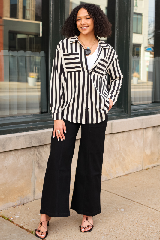 Gia Wide Leg Black Denim
