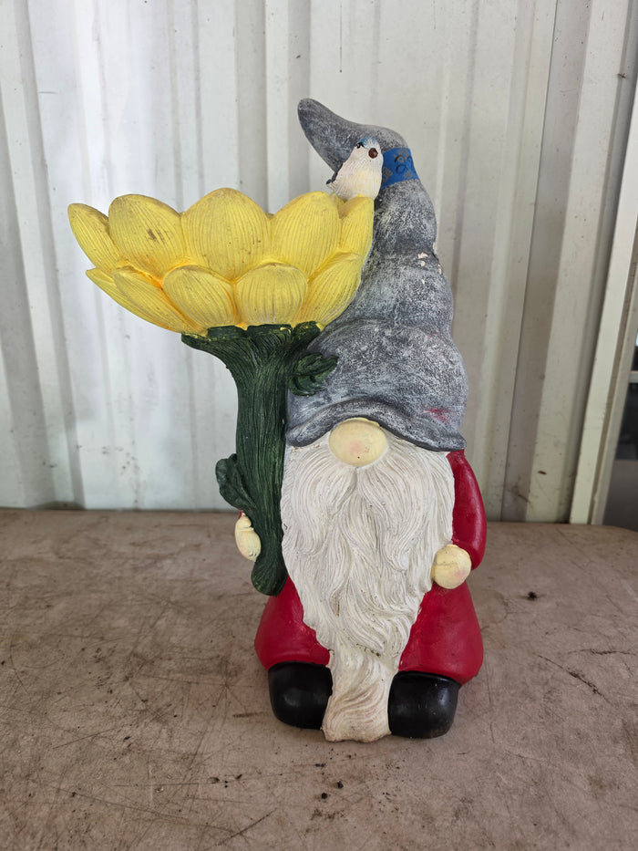 Gnome Sunflower Bird Bath (Painted Ceramic?)