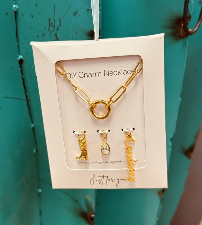Gold DIY Charm Necklace Set