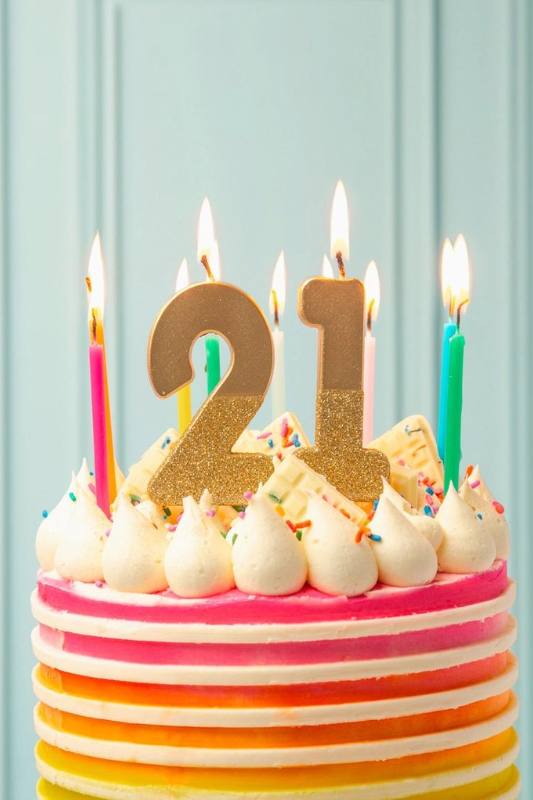 Gold Glitter Number Candles