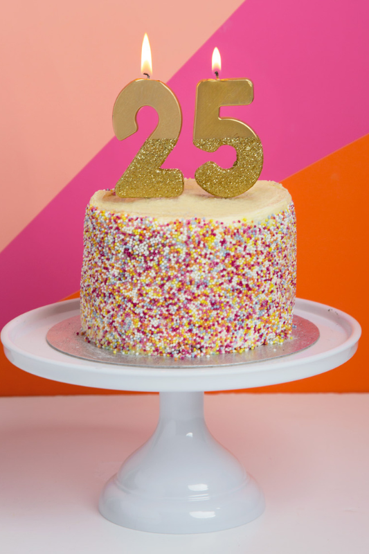 Gold Glitter Number Candles