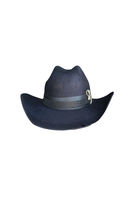 Golden Snake Vegan Suede Rancher- Black