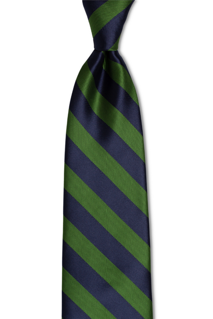 Green Navy Blue Striped Tie