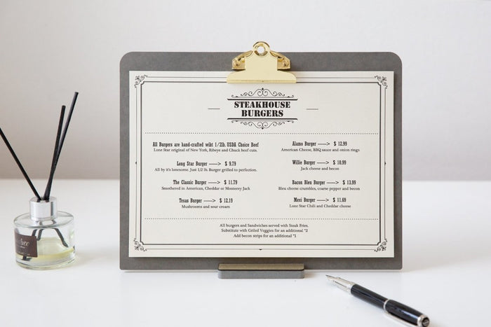 Desk Accessories Grey Gold Clipboard - A4 Portrait