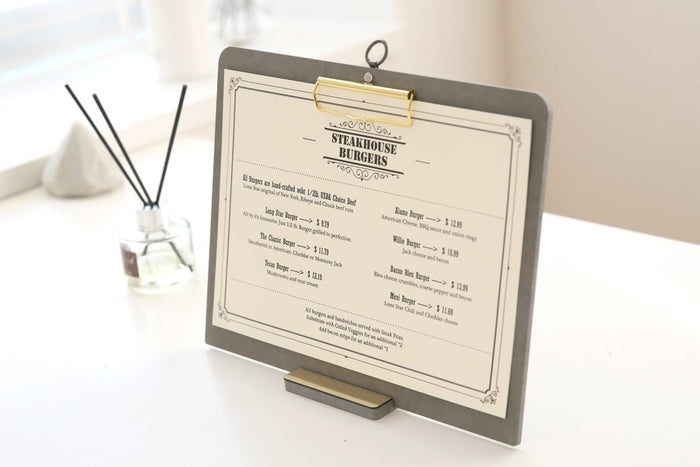 Desk Accessories Grey Gold Ring Clipboard - A4 Portrait
