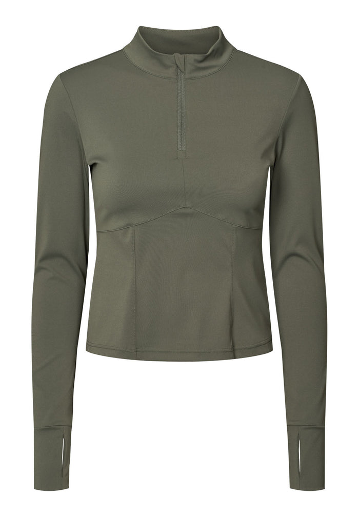 Rethinkit Half zip Haft Zip 9519 charcoal olive