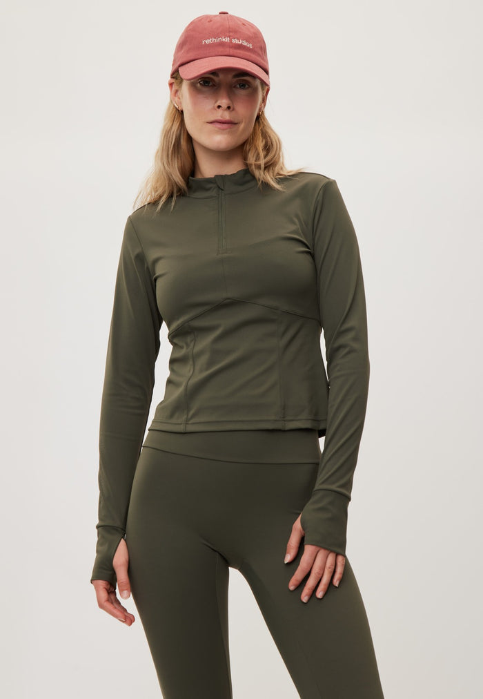 Rethinkit Half zip Haft Zip 9519 charcoal olive