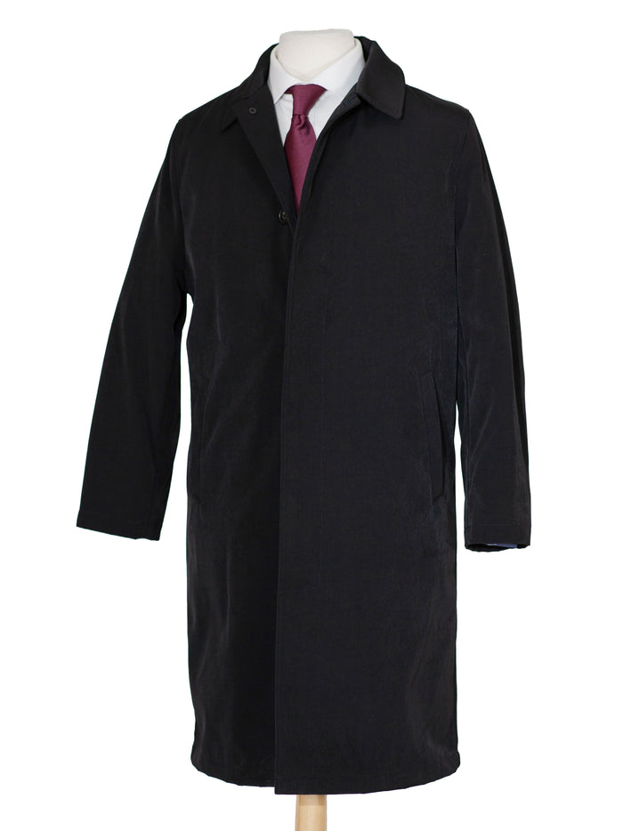 Hart Schaffner Marx Black Single Breasted Full Length Hooded Raincoat - The Suit Depot