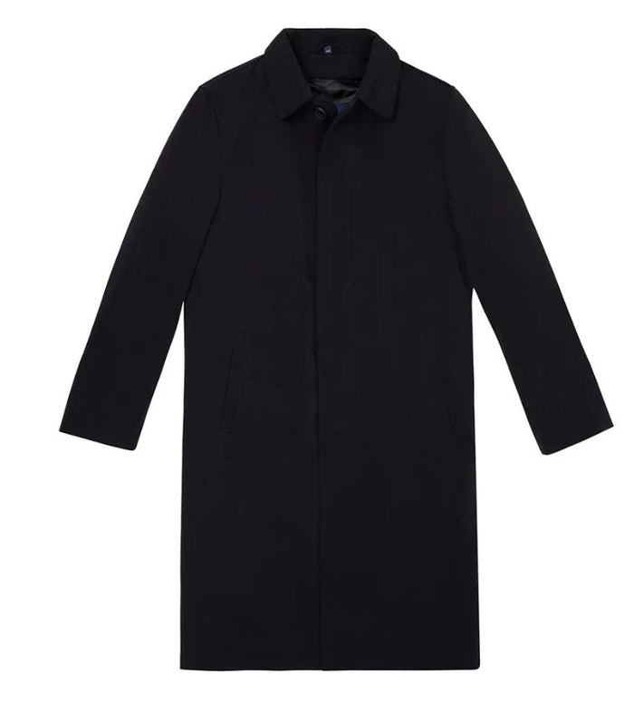 Hart Schaffner Marx Black Single Breasted Full Length Hooded Raincoat - The Suit Depot