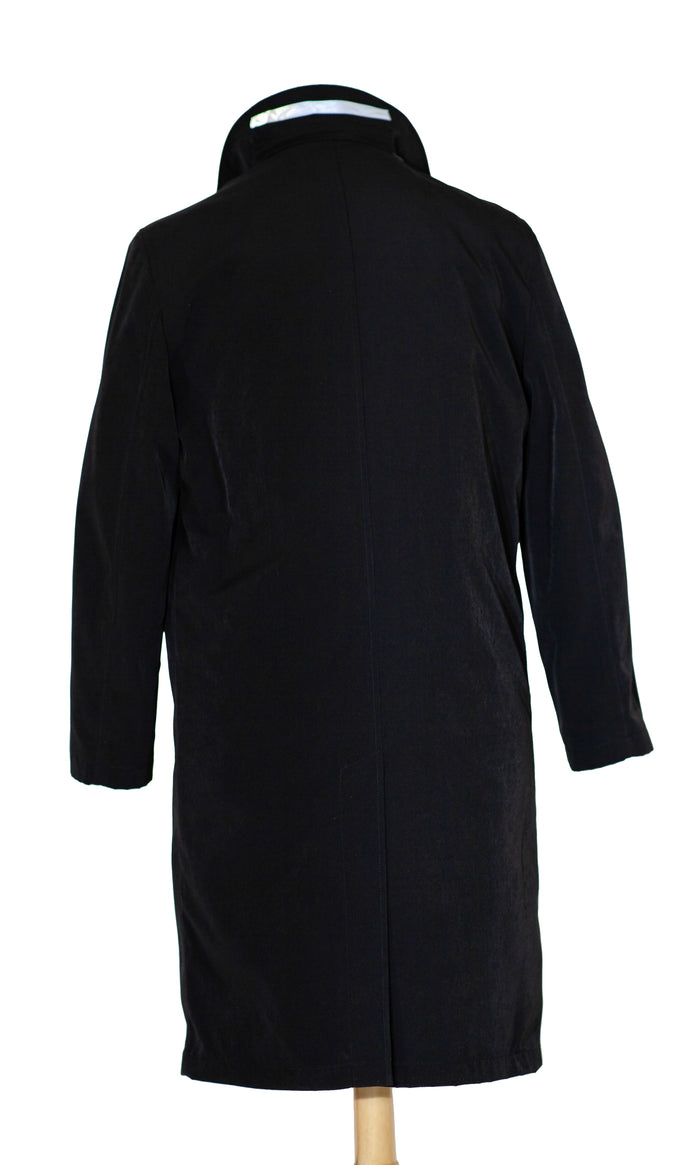 Hart Schaffner Marx Black Single Breasted Full Length Hooded Raincoat - The Suit Depot