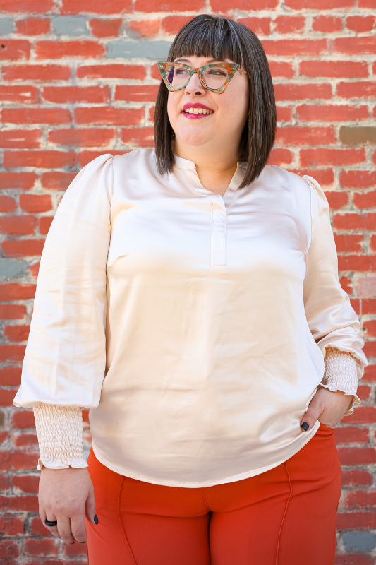 Henley Blouse - PLUS<br>***LAST ONE***