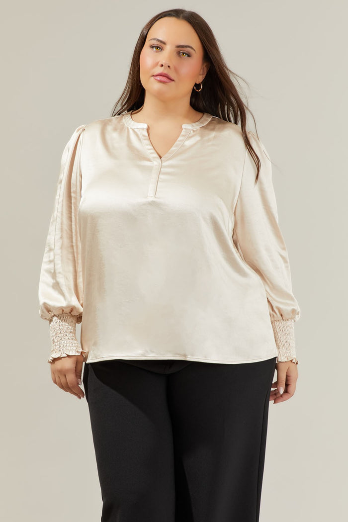 Henley Blouse - PLUS<br>***LAST ONE***