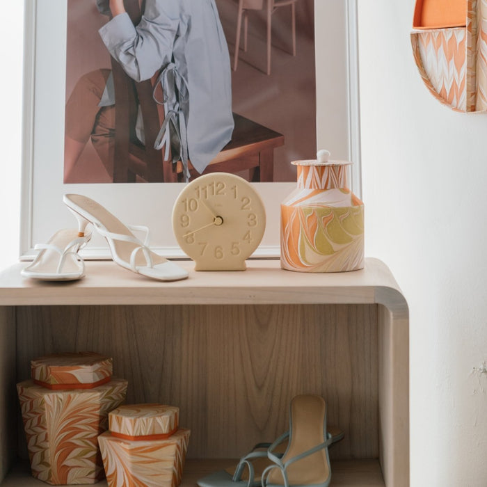 Tabletop Decor Hexagon Jar Orange - Large