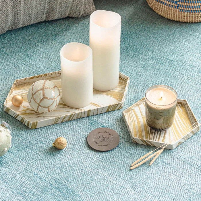 Tabletop Decor Hexagon Tray Gold -