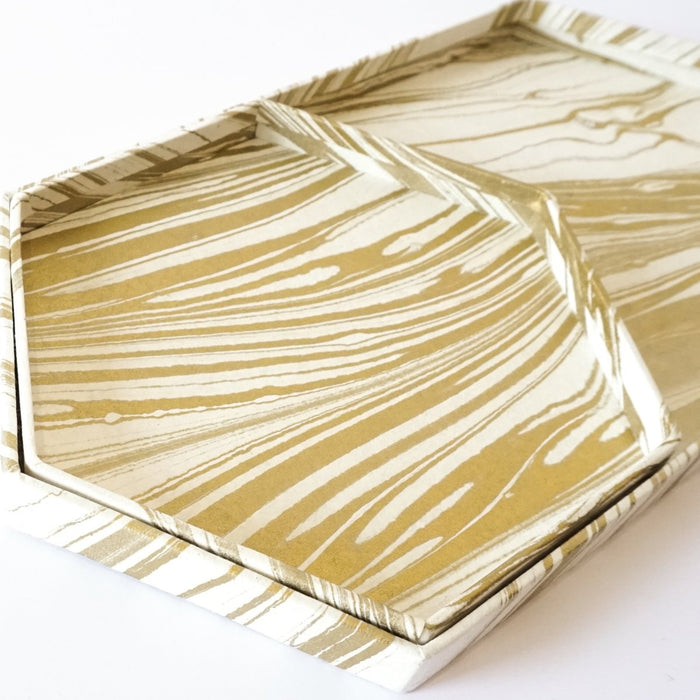 Tabletop Decor Hexagon Tray Gold -