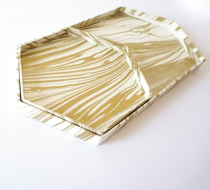 Tabletop Decor Hexagon Tray Gold -