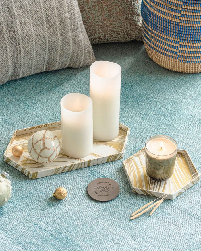Tabletop Decor Hexagon Tray Gold -