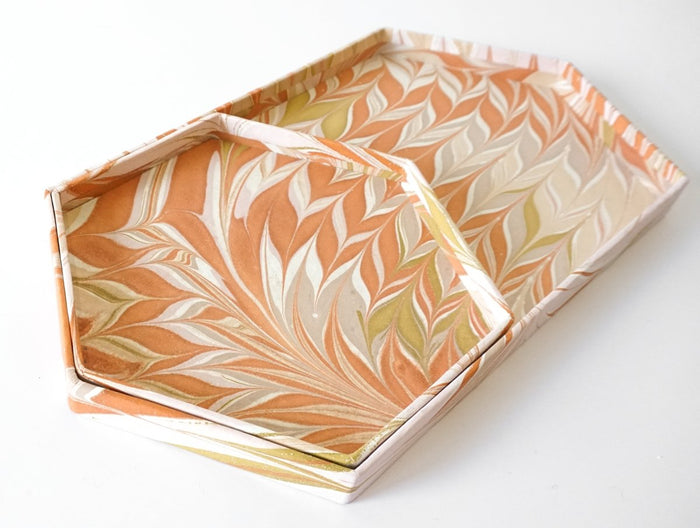 Tabletop Decor Hexagon Tray Orange -