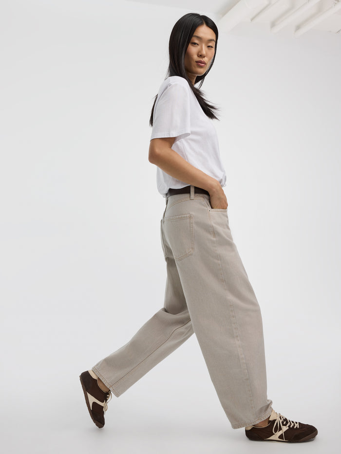 High-Rise Barrel Jeans