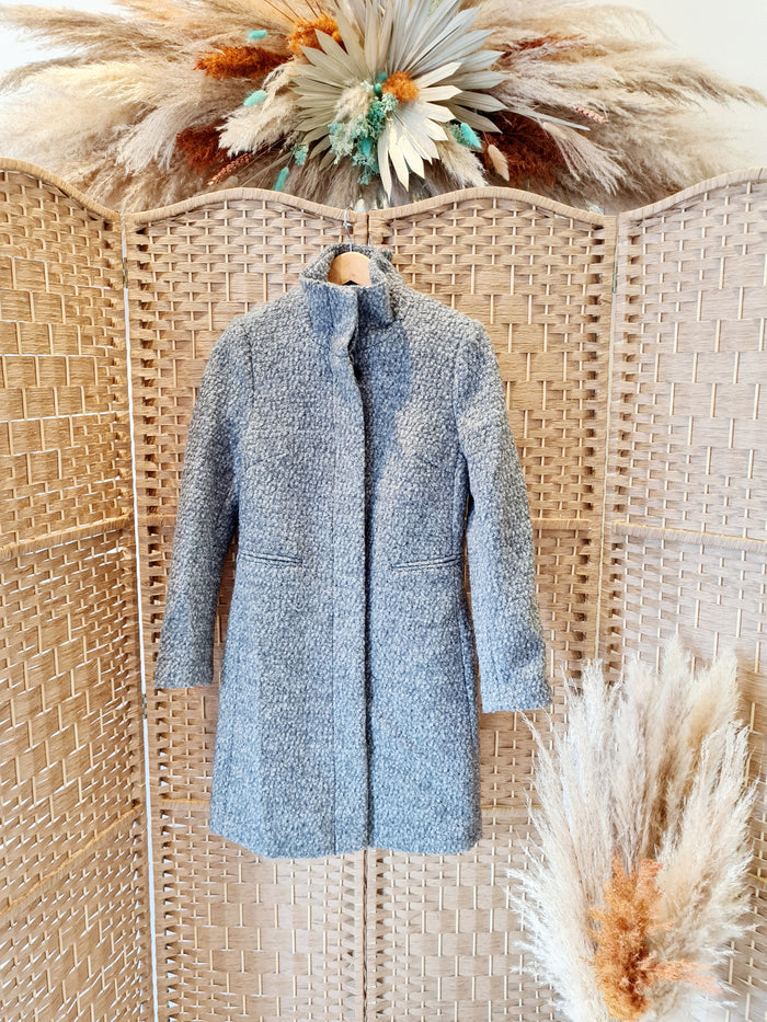 H&M Grey Wool Overcoat Size 10
