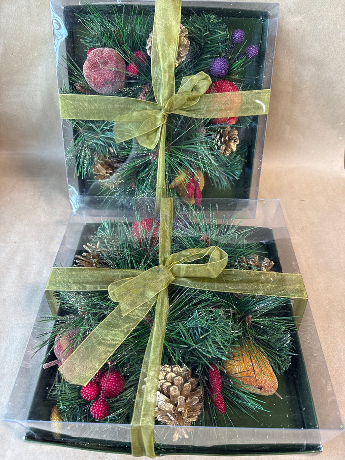 Holiday Greenery Decor - Pair - Appears Unused