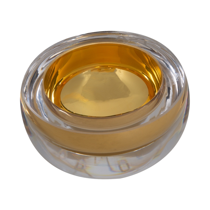 A beautiful metallic colouring adorns its thick glass and will add striking style elements to your interior.