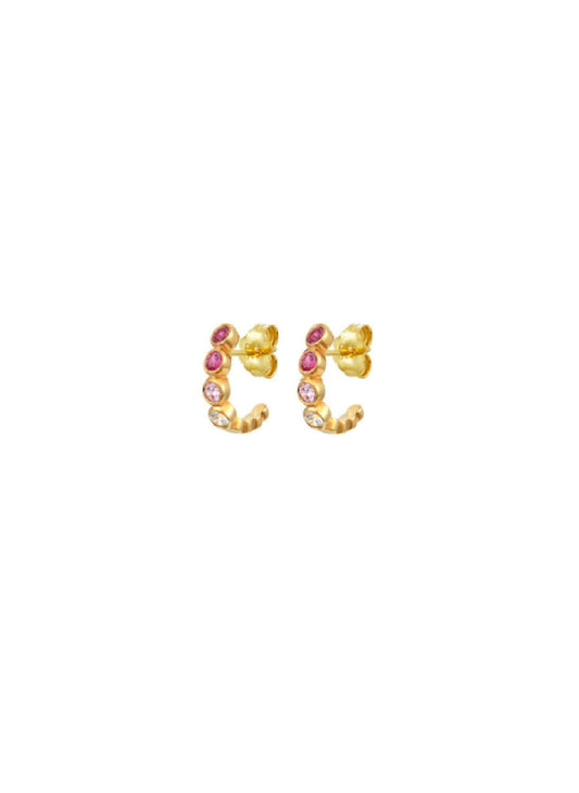 Earrings Marianna Lemos Huggy Hoops Earrings Gold Pink Fade O/S Apoella