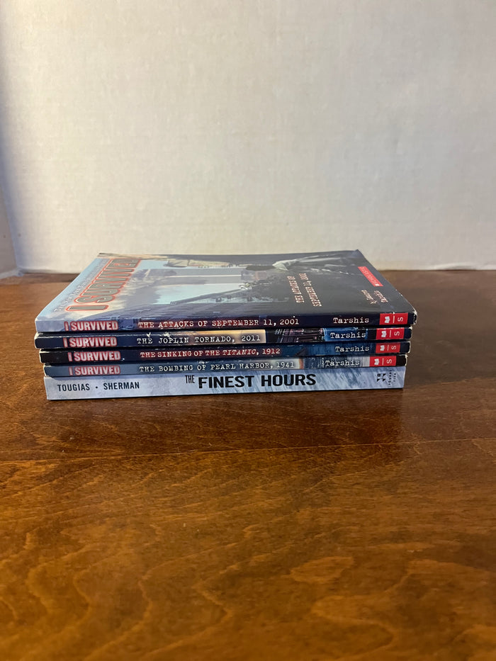 "I Survived" 4 pc Paperback Book Lot & The Finest Hours Paperback book