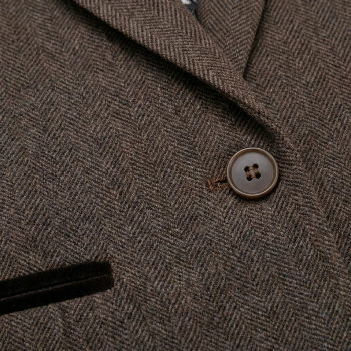 IMW-02 - Women's Oak Tweed Herringbone Blazer Waistcoat