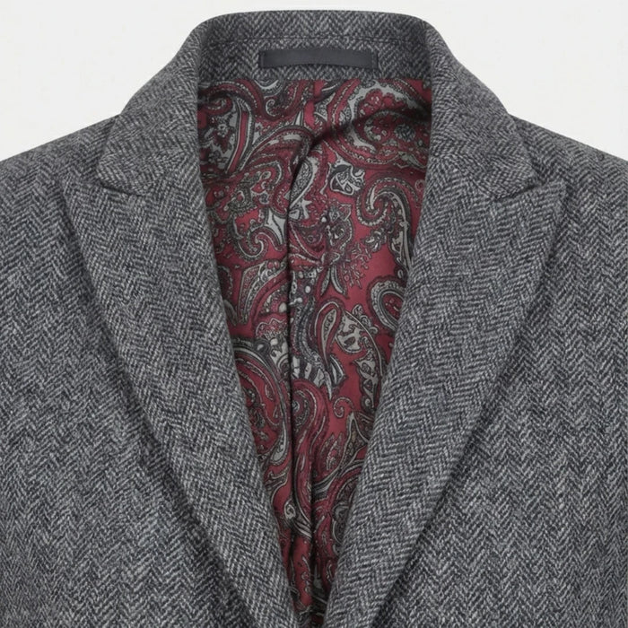 IMW-03 - Women's Grey Tweed Herringbone Blazer Waistcoat