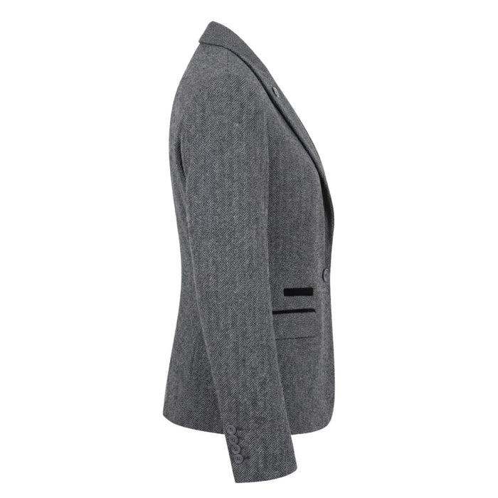 IMW-03 - Women's Grey Tweed Herringbone Blazer Waistcoat