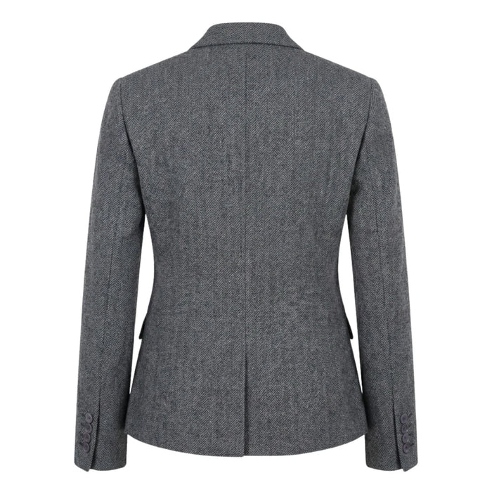 IMW-03 - Women's Grey Tweed Herringbone Blazer Waistcoat