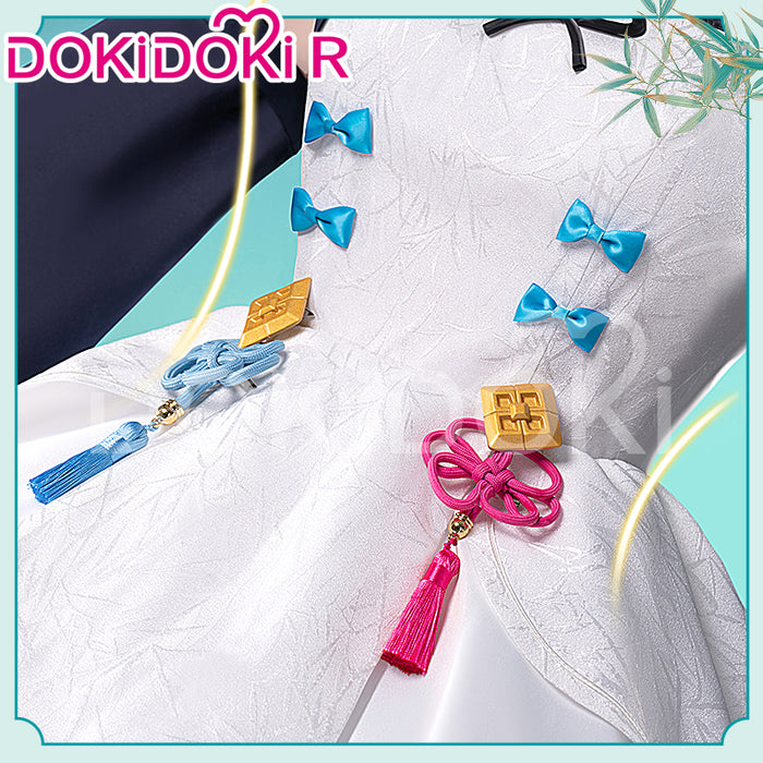 【IN STOCK】DokiDoki-R Cosplay Panda Girl Cute Dress Lolita Costume / Wig Long Blue Twist Braid Hair