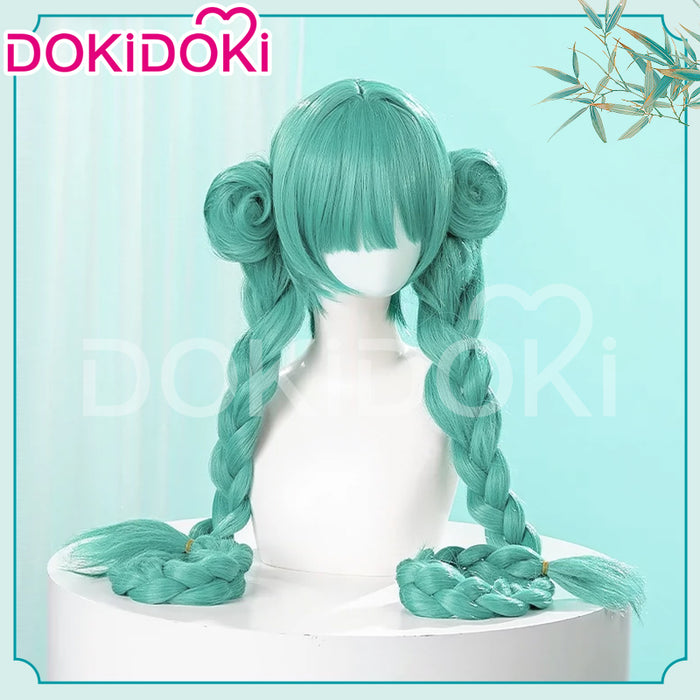 【IN STOCK】DokiDoki-R Cosplay Panda Girl Cute Dress Lolita Costume / Wig Long Blue Twist Braid Hair