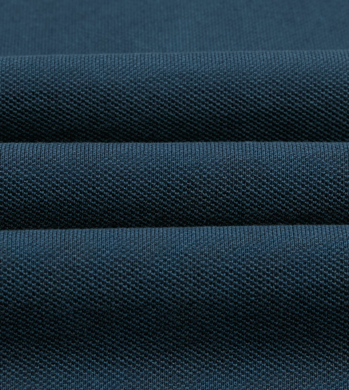 Indigo Dyed Cotton Jersey Long-Sleeve Polo Shirt