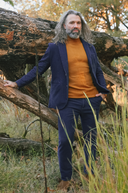 Indigo Knit Trouser