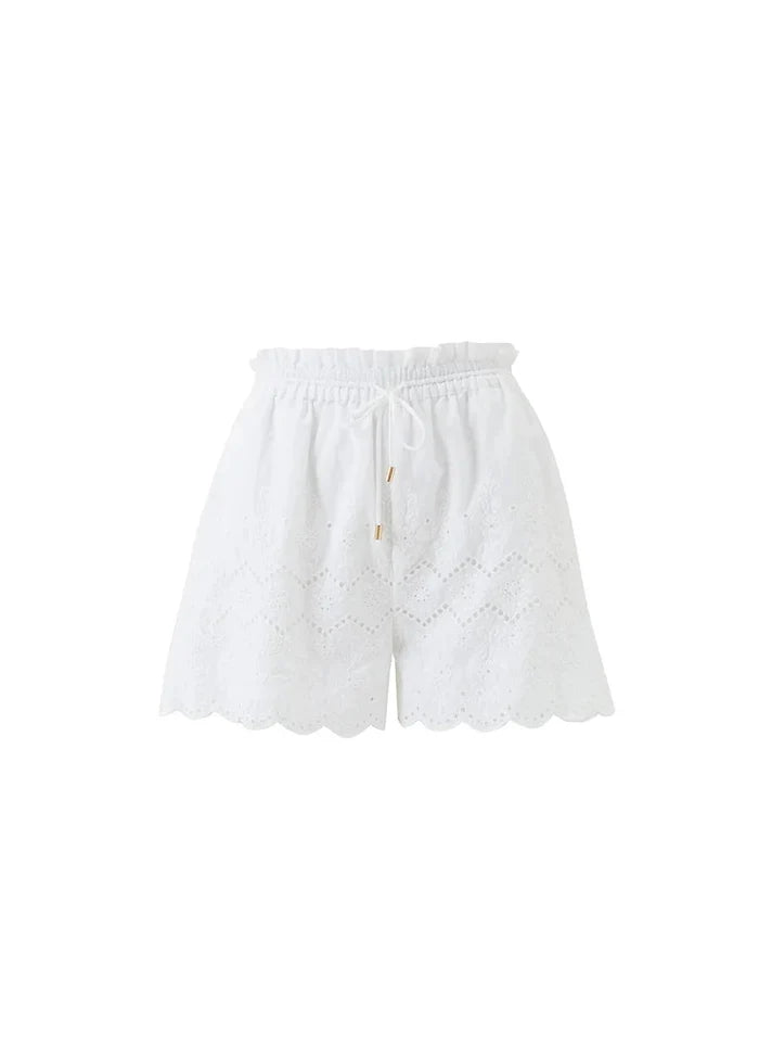 Shorts Melissa Odabash Indy Embroidered Shorts White Apoella