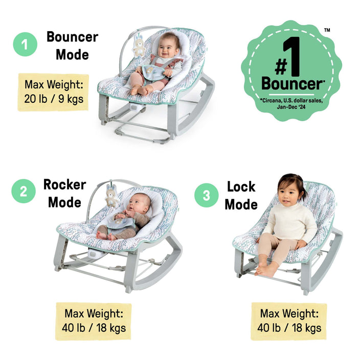 Baby Bouncer Rocker Keep Cozy 3-in-1 - Spruce