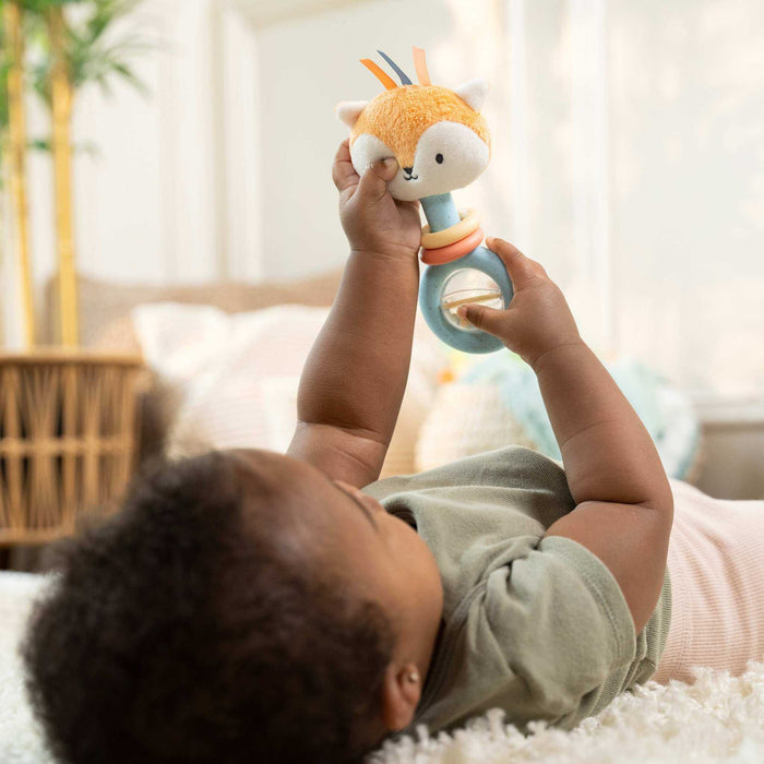 Ingenuity Kitt Ring Rattle for Baby, Plant-Based Materials